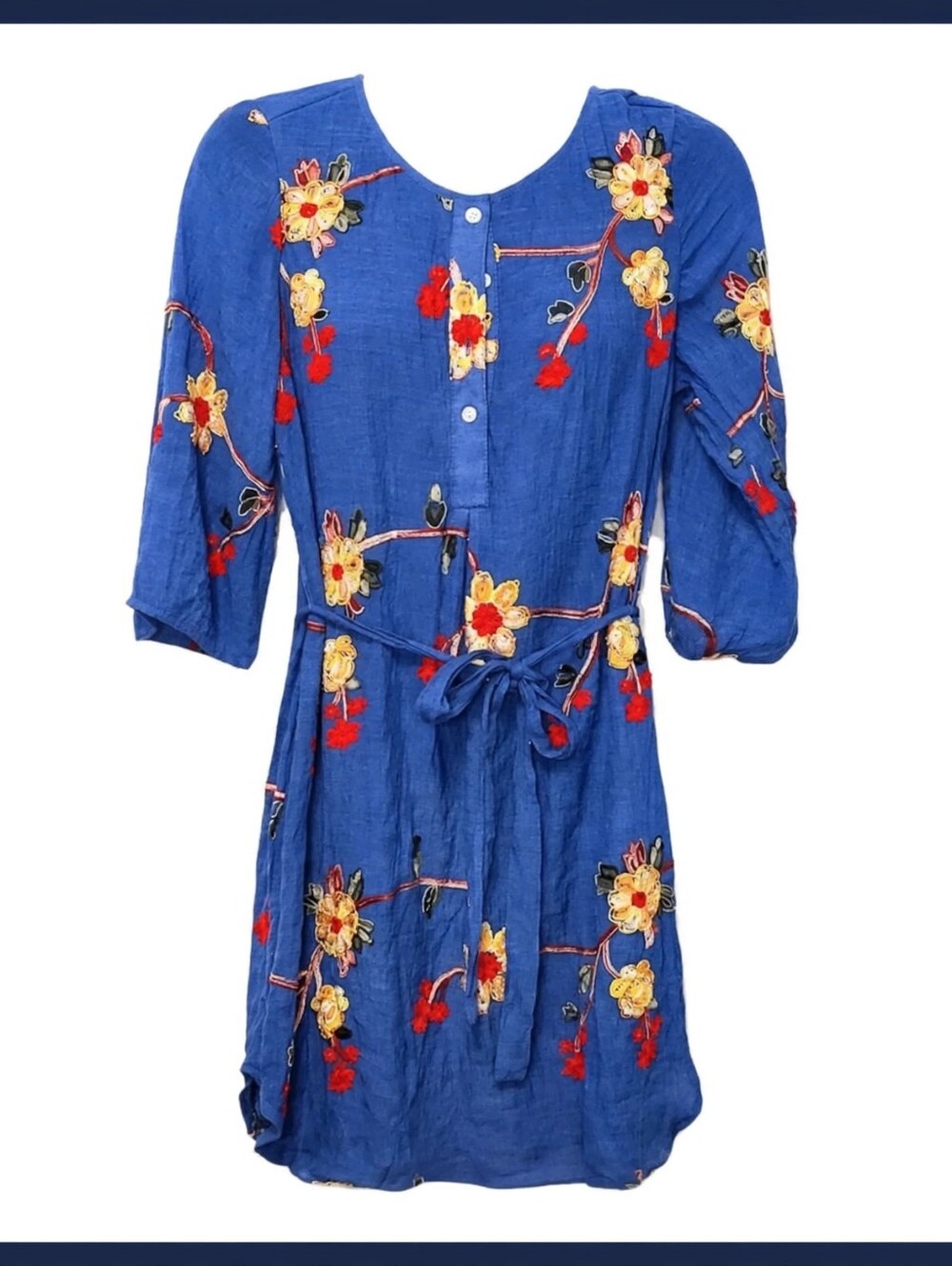 NWOT | Sunlit Bloom Embroidered Boho Tunic Dress – Figueroa & Flower (S)
